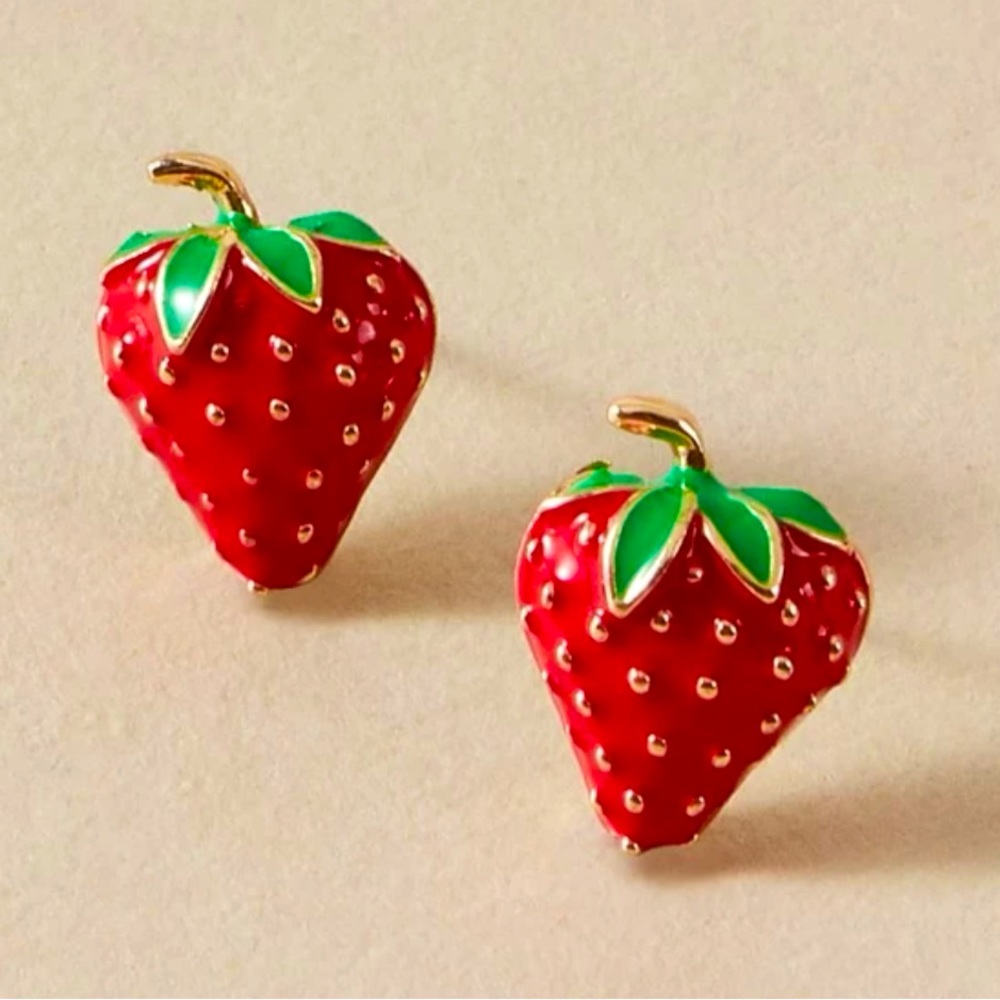 NWT Strawberry Stud Earrings